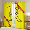 thumbnail image 2 of Homewish Cartoon Monogrammed R Curtains Pack of 2 (42x84 Each), Yellow Red Baseball Curtains Blackout, Teens Kids Boys Girls Bedroom Curtains, Living Room Curtains Decor, 2 of 6
