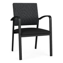 Newport Reception Waiting 18.5" Guest Chair / Black Steel / Dark Gray / Black