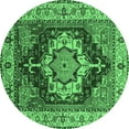 thumbnail image 1 of Ahgly Company Indoor Round Persian Emerald Green Traditional Area Rugs, 4' Round, 1 of 4