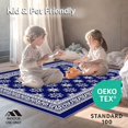 thumbnail image 4 of ODIKA 2'x3' Machine Washable Non-Slip Area Rug, Tile Hexagon Animal Refuge Shelter with Slip Resistant Underpad High Traffic Rug, Blue, 679396, 4 of 5