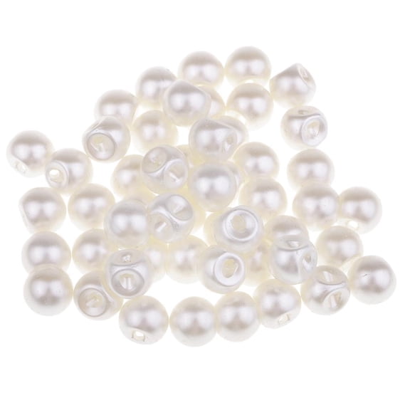 50Pcs White Pearl Sewing Buttons with Hole Craft Supplies 12mm