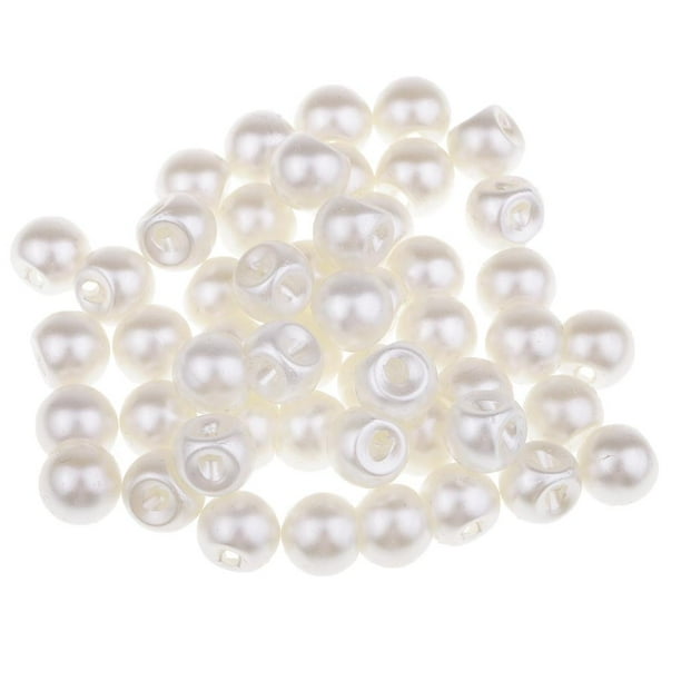 50 botones redondos de perlas para coser ropa, manualidades, decoración, 10 mm, 12 mm 12mm Hugo Botones de perlas de imitación