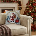 thumbnail image 6 of Retro Vintage Christmas Throw Pillow Covers 18x18 inch , Snowy Church Santa Snowman Tree Xmas Pillow Cases for Couch Sofa Holiday Decor, 6 of 6