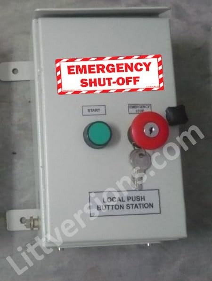 6" x 2" EMERGENCY SHUT-OFF Fuel Switch Label Warning Safety Sign Sticker Electrical Panel Vinyl Whte