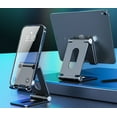 thumbnail image 5 of Dual Folding Cell Phone Stand, Fully Adjustable Foldable Desktop Phone Holder Cradle Dock Compatible with Phone 15 14 13 12 11 Pro Xs Xs Max Xr X 8, Nintendo Switch, All Phones, 5 of 6