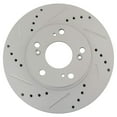 thumbnail image 2 of TRQ Front Performance Brake Rotors Set Premium G-Coated Cross Drilled & Slotted Fits Select 2002-2004 Honda CR-V, 2 of 5