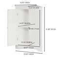 thumbnail image 2 of Floor Corner Cabinet with 2 Doors and Adjustable Shelves, Freestanding Narrow Cabinet Organizer, Corner Storage Cabinets for Bathroom, Kitchen, Living Room, or Bedroom (White), 2 of 6