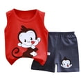 thumbnail image 2 of Pitauce Toddler Baby Boys Sleeveless Cute Graphic Summer Clothes Tank Tops with Shorts 2 Piece Set Soft Cotton Casual Outfits 0-6 Years, 2 of 3