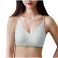 thumbnail image 3 of Front Closure Bras for Women Push Up Seamless Wireless Full Coverage Padded Underwire T-Shirt V Neck Everyday Bra,Black,36 C, 3 of 4