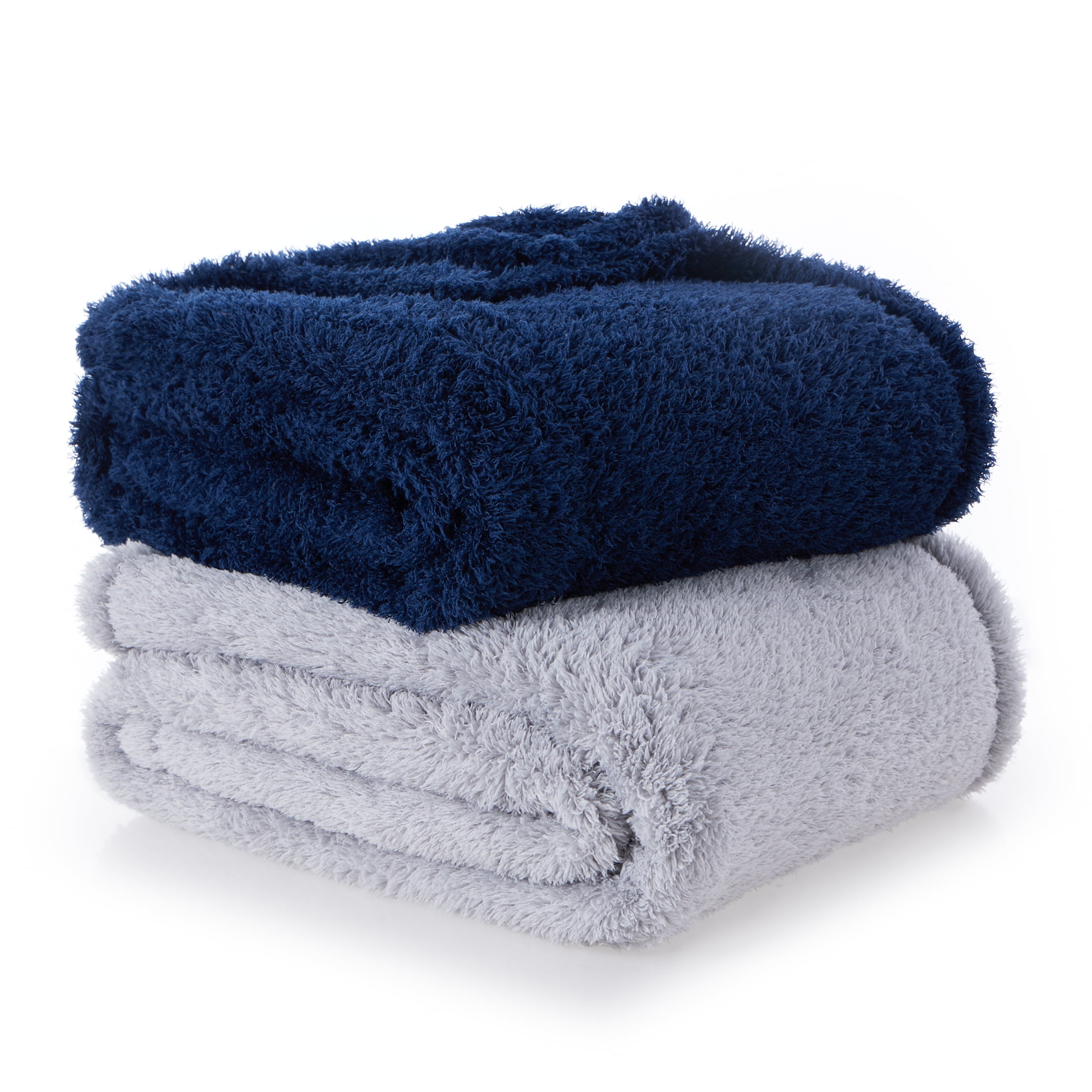 Lands' End Cozy Plush Fleece Throw Blanket, Size: Regular No Sz, Blue