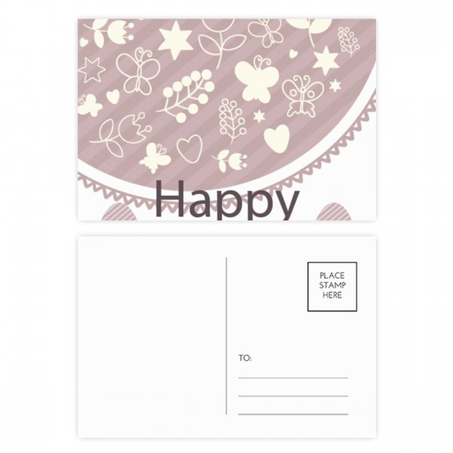 Happy Easter Festival Purple Egg Star Postcard Set Birthday Mailing Thanks Greeting Card