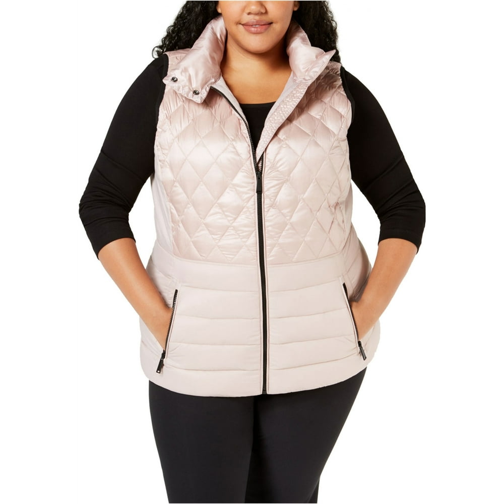 Calvin Klein Calvin Klein Womens Premium Quilted Down Vest, Pink, 2X