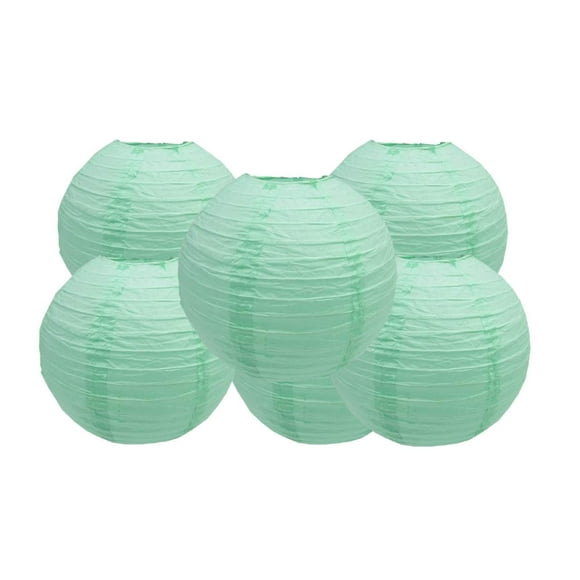 Pack Of 6 Round Paper Lanterns Lamp Wedding Birthday Party Decoration (Mint Green, 4"/10CM)