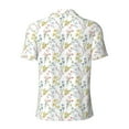thumbnail image 3 of Vsdgher Floral Print Men's Short Sleeve Stretch Polo Shirt, Moisture-Wicking Performance Polo Shirt, 3 of 8