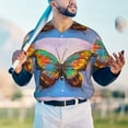 thumbnail image 6 of Balery Oil Painting Beautiful Butterfly Baseball Jersey for Men Casual Button Down Shirts Short Sleeve Active Team Sports Uniform-Large, 6 of 9