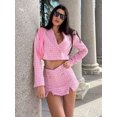 thumbnail image 5 of HH TRAF 2024 Otoño Moda Mujer Trajes de Culotte con Estampado de Pata de Gallo Blazer con Cuello Vuelto y Pantalones Cortos para Mujer para Viajes a la Oficina, 5 of 5