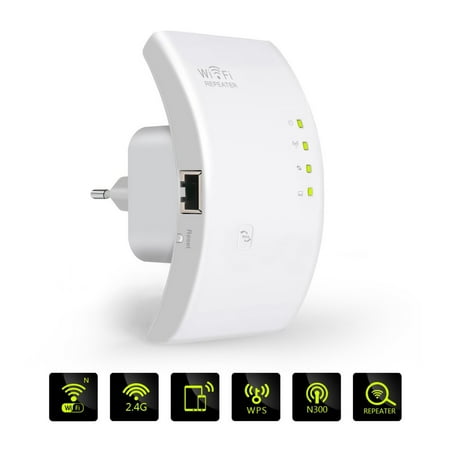 WiFi Range Extender,  Wireless Repeater 300Mbps WiFi Signal Amplifier Booster Supports Repeater/Access Point Mode with Network Interface and WPS Button, Extends WiFi to (Best Way To Extend Wireless Range)