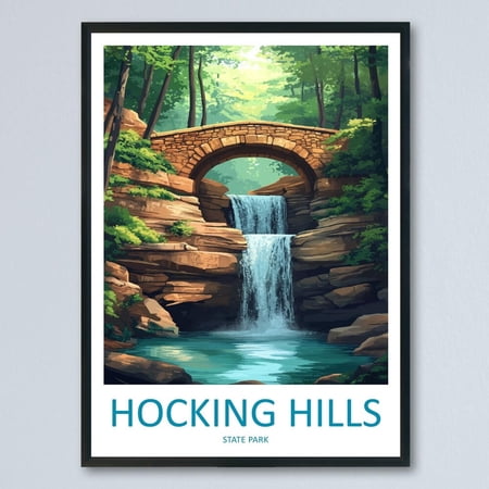 Hocking Hills State Park Ohio Travel Cityscape Poster, 8x12 UNFRAMED