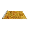 thumbnail image 2 of Ahgly Company Machine Washable Indoor Rectangle Patchwork Yellow Transitional Area Rugs, 7' x 10', 2 of 4