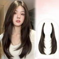 thumbnail image 2 of SharkTRUE Extension de Cheveux Synthétique à Clip 50cm Perruque Courte Droite avec Clips Perruque en V une Pièce pour Femmes Queue Légèrement Roulée, 2 of 8