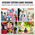 thumbnail image 3 of VEVOR Electric Cotton Candy Machine, 1000W Candy Floss Maker, Commercial Cotton Candy Machine with Stainless Steel Bowl, Sugar Scoop, and Drawer, Perfect for Home Kids Birthday, Family Party, Red, 3 of 7