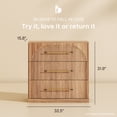thumbnail image 2 of BELLEZE Set of 4 Fluted Modular Sideboard Cabinet, Classic Modern Buffet Cabinet with 3 Drawers, Accent Credenza Storage Cabinet for Dining Room Living Room Entryway (Camel), 2 of 7