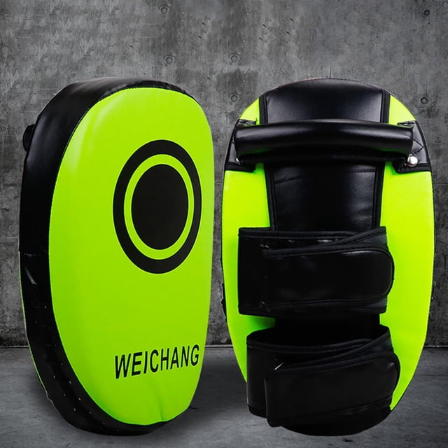 Kick Muay Thai Kickboxing, almohadilla corporal llamativa para patadas curvas, entrenamiento de boxeo MMA con objetivo de pie de punzonado, asas negro verde 20x34cm DYNWAVEMX Almohadilla de boxeo