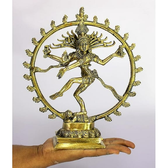 DYNAMIC INDIAN ART Brass Natraj Murti Statue Idol Sculpture Shiva - Nataraja The of Dance Natrajan - 12" Inches