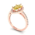 thumbnail image 2 of Halo Engagement Ring for Women - 2.38ct Simulated Yellow Diamond in 14K Rose Gold Promise Ring, 2 of 6
