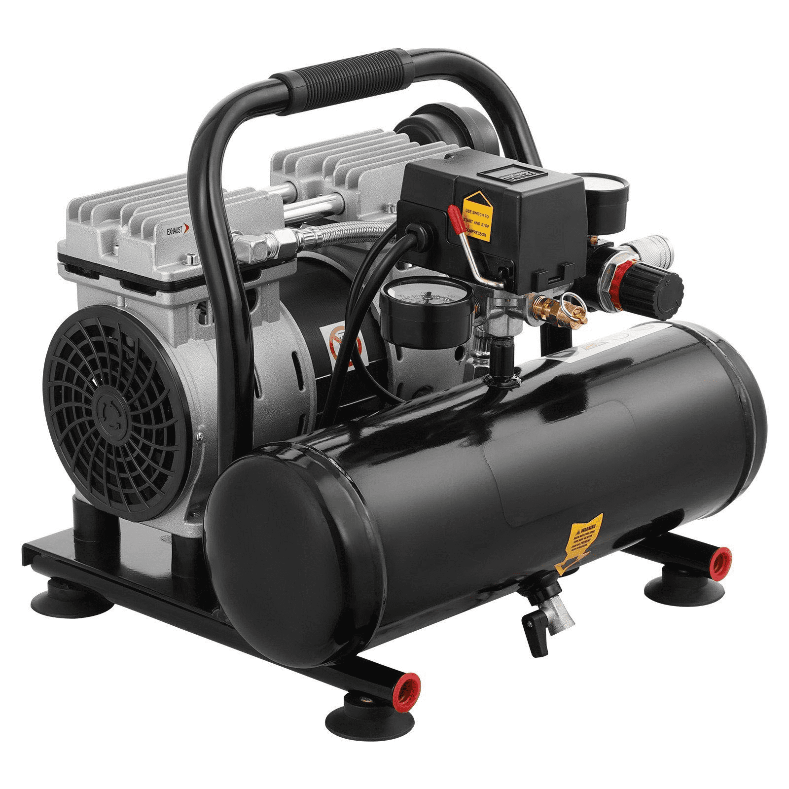 Air Compressor, 1 Gallon 90PSI Portable Oil-Free Compressor, Compact Horizontal Electric Air Compressor for Nailing, Painting, Tire Inflation, 120V