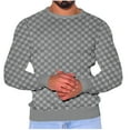 thumbnail image 1 of pstuiky camisa de manga larga para hombre, Suéter de cuello redondo para hombre, suéter de cuadros, base de manga larga, cuello redondo, top/camiseta camisetas de hombre m, 1 of 5