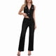 thumbnail image 1 of Conjunto de 2 Piezas de Mezclilla para Mujer, Chaleco Vaquero Sin Mangas con Botones, Camisa Y2k, Pantalones Vaqueros de Pierna , Pantalones Palazzo Traje Negro y Gris XL, 1 of 9