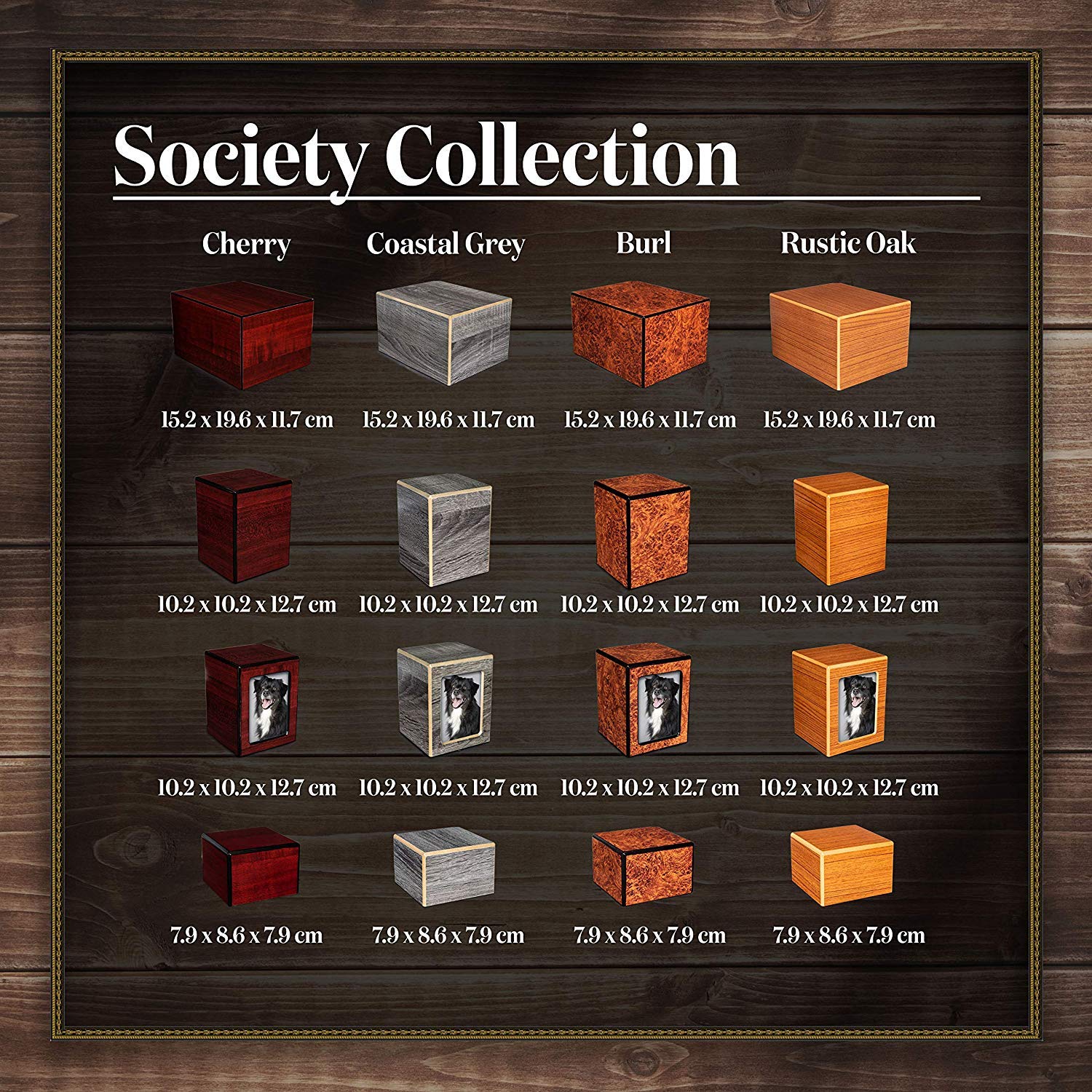 Society Collection-Small-Photo Pet/Keepsake Cremation Urn-Cherry Finish