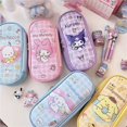 thumbnail image 2 of Sanrio Kuromi-Bolsa de lápices de PU, Hello Kitty, Cinnamoroll, Pochacco, con cremallera, bonita caja de papelería para estudiantes de escuela, portatarjetas, 2 of 4