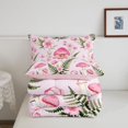 thumbnail image 5 of Homewish Kawaii Plant Mushrooms Full Size Comforter Sets,Cute Pink Floral Leaves Bedding Comforter Set,Pink Reversible,3-Piece,1 Comforter and 2 Pillowcases, 5 of 7