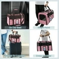 thumbnail image 3 of Transportadora de Gatos Unique Bargains con Tazón de Comida Portátil, Transportadora para Cachorros, para Gatos y Perros Pequeños y Medianos de hasta 13 Lbs, Rosa, 3 of 7
