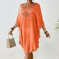 thumbnail image 2 of Cathalem Swimsuit Coverup for Women, V-Neck Swimsuit Coverup for Poolside, Seaside and Party (Orange,One Size), 2 of 9