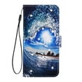 thumbnail image 2 of Dteck Case For Samsung Galaxy A71 4G (6.7 inch), Diamond Bling Magnetic Patterned Strap Folio PU Leather Wallet Case Card Slots Pocket Flip Stand TPU Cover,Sea wave (Diamond), 2 of 6