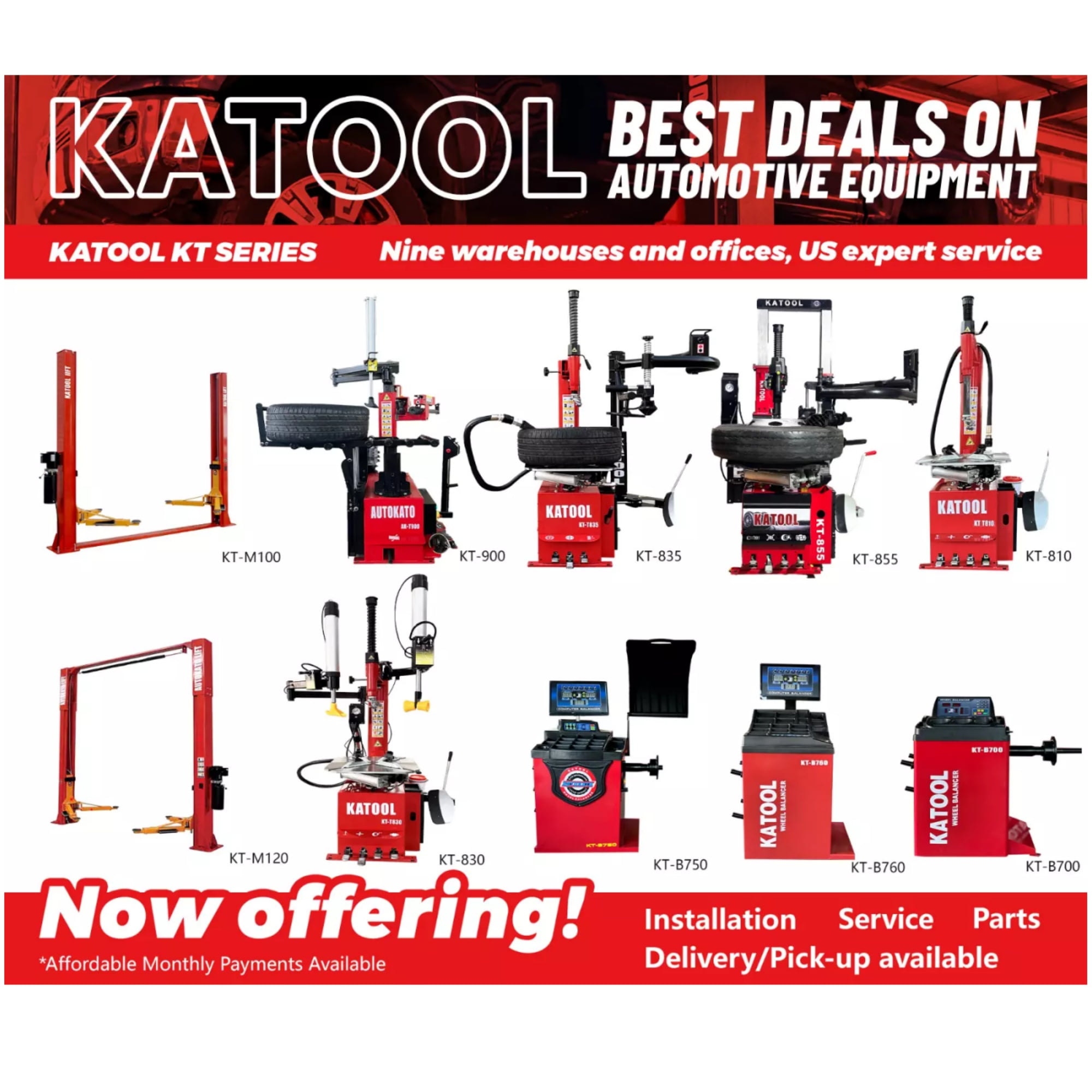 KATOOL KT-2002 Manual Tire Changer Kit with Pre-Drilled Disc Inner Holes