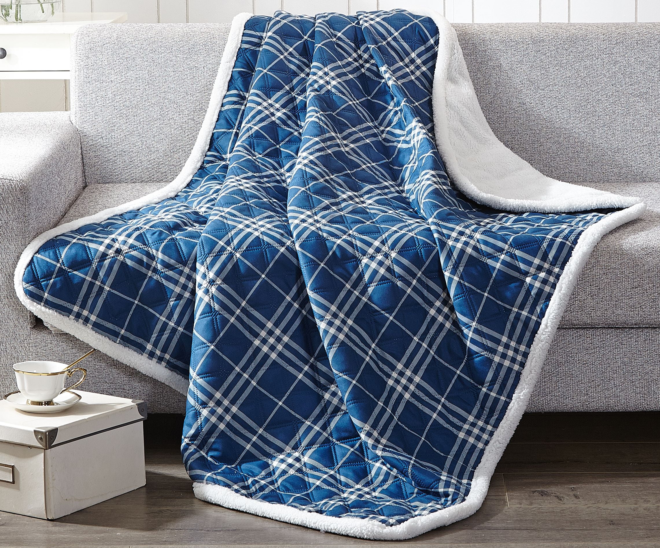 Plaid Throw rev sherpa