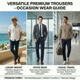 thumbnail image 5 of Men's Premium Cotton Dress Pants - Business Casual Straight Fit with Subtle Embroidery, 5 of 8