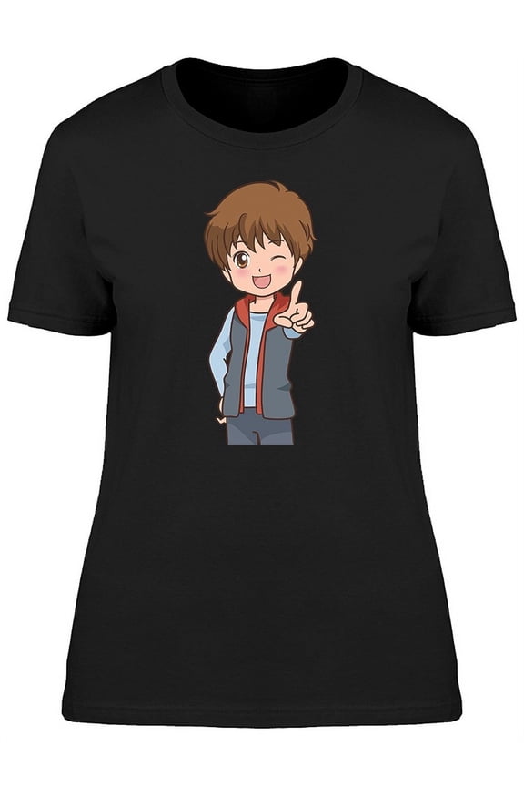 Cool Boy, Fashion Pose Cartoon T-Shirt Women -Image by Shutterstock, Female Small