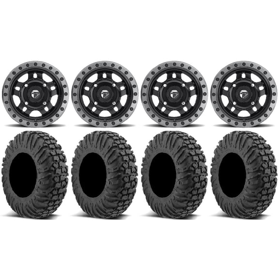 Fuel Anza Black 15" Wheels 34" MotoVator Tires Sportsman RZR Ranger