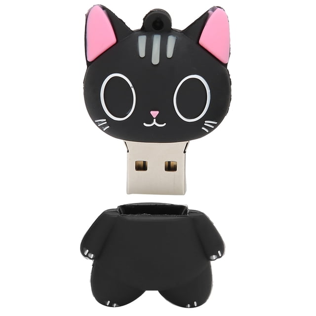 Memoria USB con diseño de gato de dibujos animados, almacenamiento de datos, imágenes, música, películas, archivos, disco U de regalo de 16 GB
