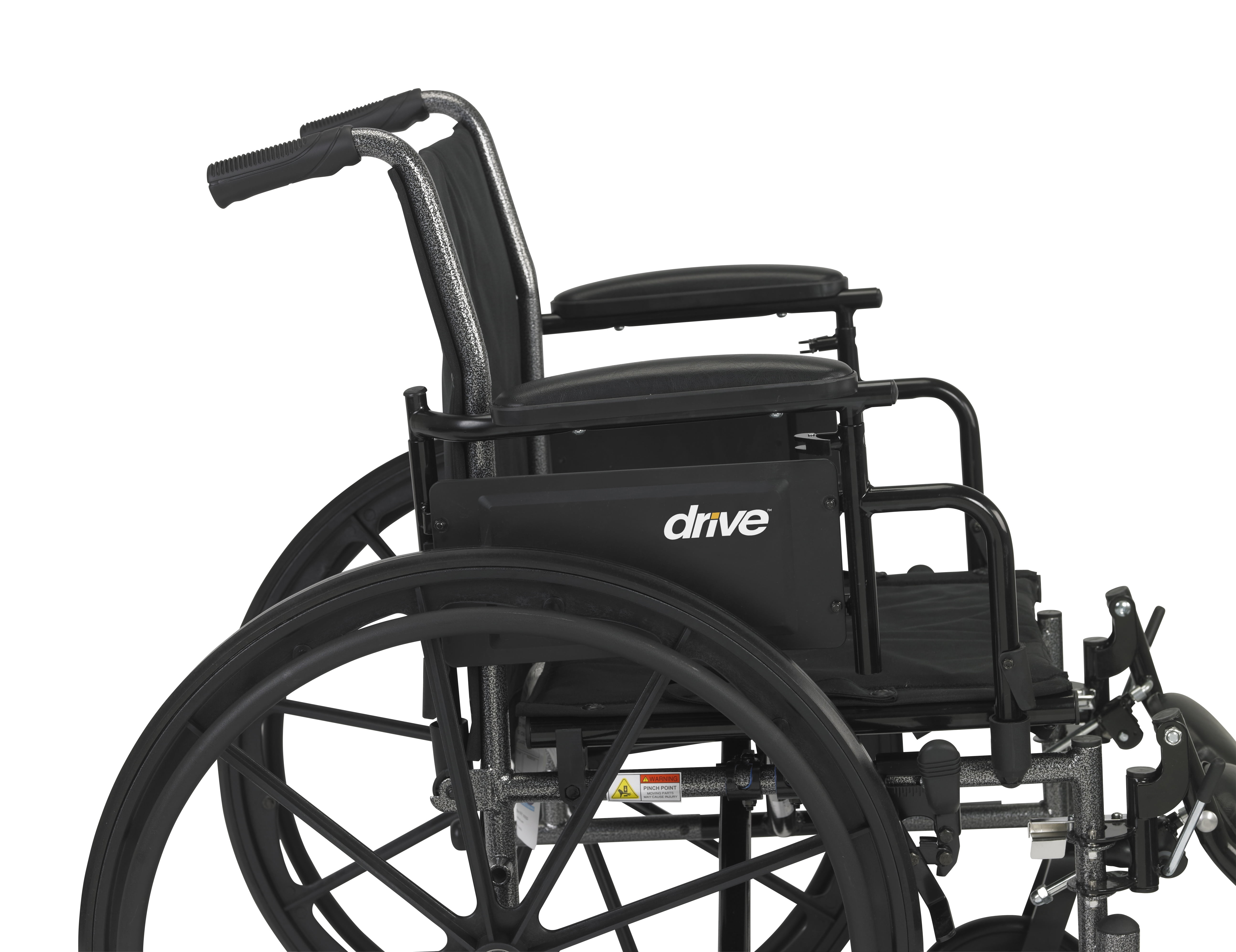 Drive Medical Cruiser III Light Weight Wheelchair with Flip Back Removable Arms, Adjustable Height Desk Arms, Elevating Leg Rests, 18"