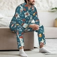 thumbnail image 7 of Susaid Christmas Snowman Gift Print Men's Long Sleeve Pajama Set, Two-Piece Button-Down Loungewear PJs Set, Comfortable Sleepwear for Relaxation-Large, 7 of 7