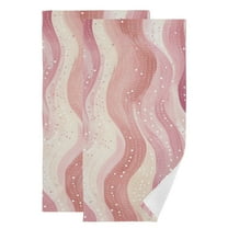 Yayeee Hand Towels for Bathroom Set of 2 Quick Dry Super Absorbent Soft Hand Shower Towels, 28" x 14", Soft Brown Pattern