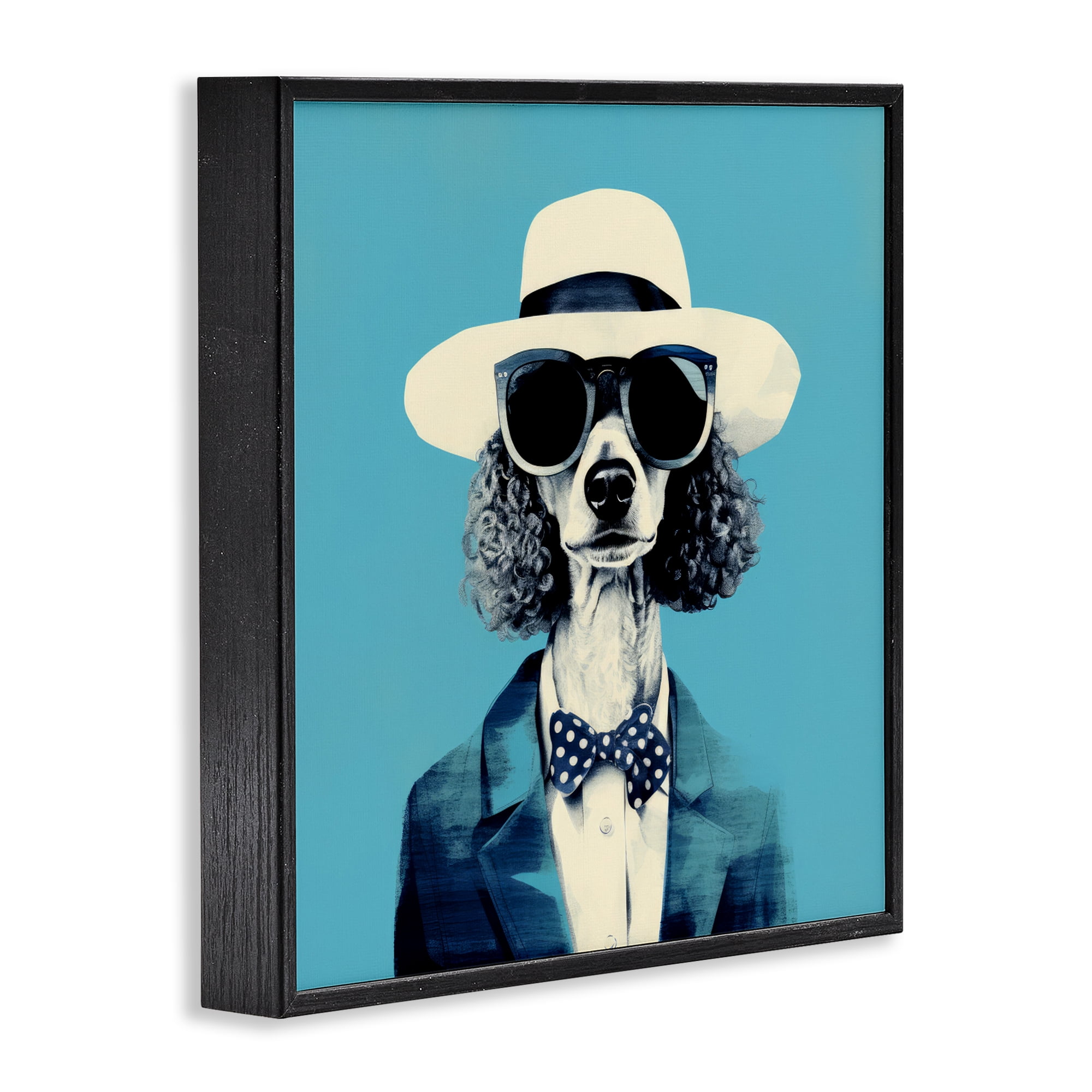 Stupell Industries Canine Cool Retro Outfit Black Framed Giclee Art, design by Ray Powers