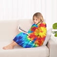 thumbnail image 4 of Colorful Tie Dye Flowe Blanket Hoodies for Kids 6-13YR Oversize Wearable Blanket Hoodies for Boys Girls Teens, 4 of 7