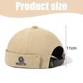 thumbnail image 4 of Men Hats Cap Hats Beanie Sailor Cap Worker Hat Rolled Cuff Retro Brimless Hat with Adjustable, 4 of 5